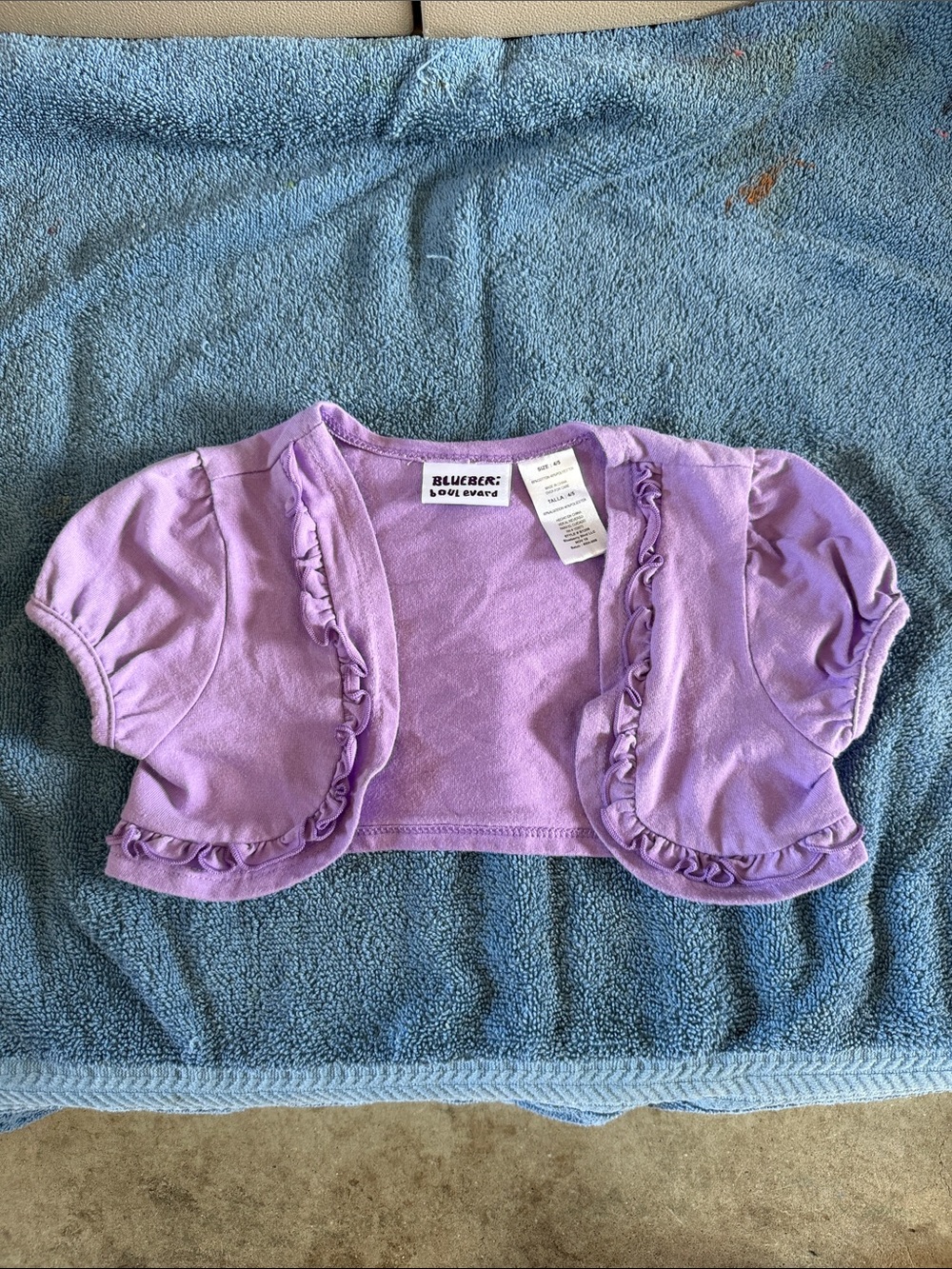 Blueberi Boulevard Lavender Knit Cropped Cardigan